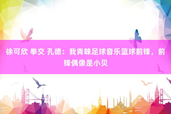 徐可欣 拳交 孔德:我青睐足球音乐篮球前锋,前锋偶像是小贝