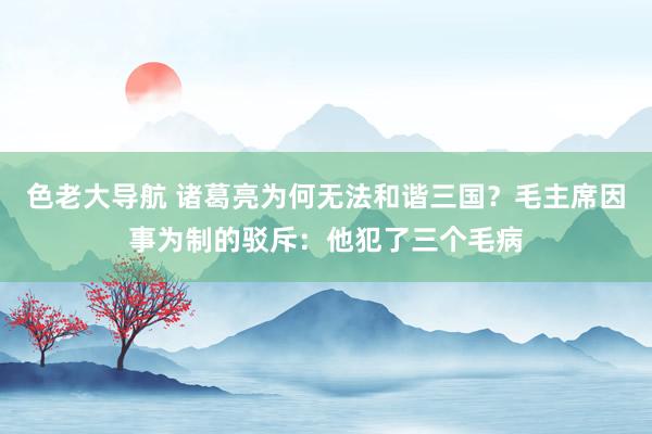 色老大导航 诸葛亮为何无法和谐三国？毛主席因事为制的驳斥：他犯了三个毛病