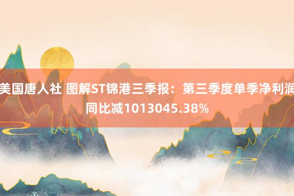 美国唐人社 图解ST锦港三季报：第三季度单季净利润同比减1013045.38%