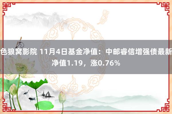 色狼窝影院 11月4日基金净值：中邮睿信增强债最新净值1.19，涨0.76%