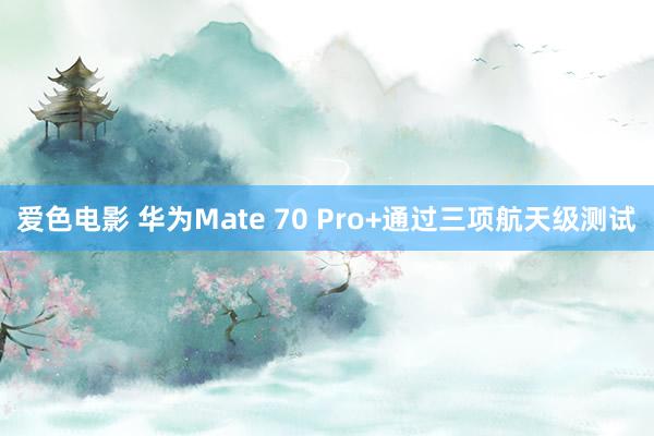 爱色电影 华为Mate 70 Pro+通过三项航天级测试