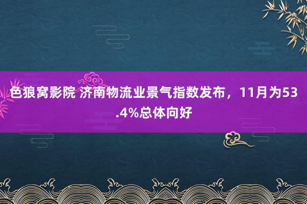 色狼窝影院 济南物流业景气指数发布，11月为53.4%总体向好