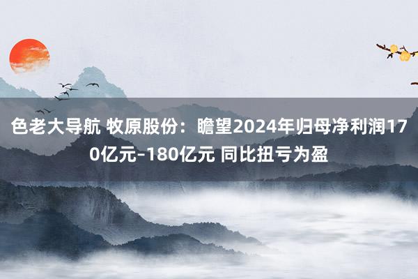 色老大导航 牧原股份：瞻望2024年归母净利润170亿元–180亿元 同比扭亏为盈